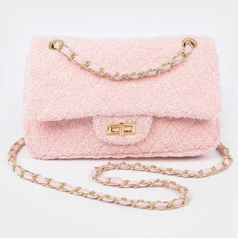 Quilted Faux Fur Shoulder Bag